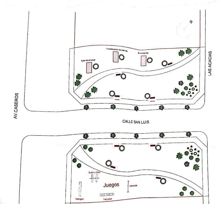 Planos Plazoleta barrio Los Aromos (prensa municipalidad)