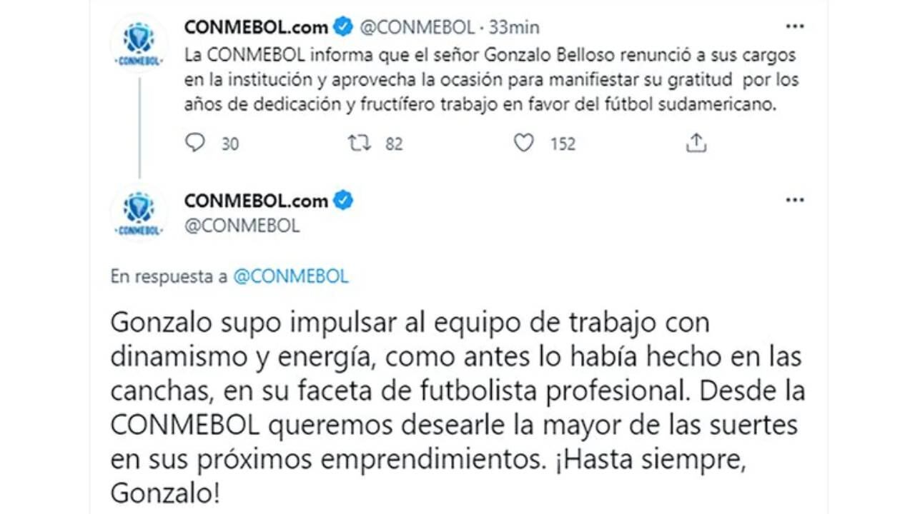 La despedida de la Conmebol a Belloso