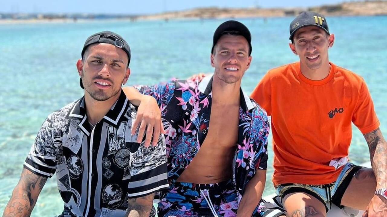 Ángel Di María se despidió de sus vacaciones junto a Gio Lo Celso y Leandro Paredes