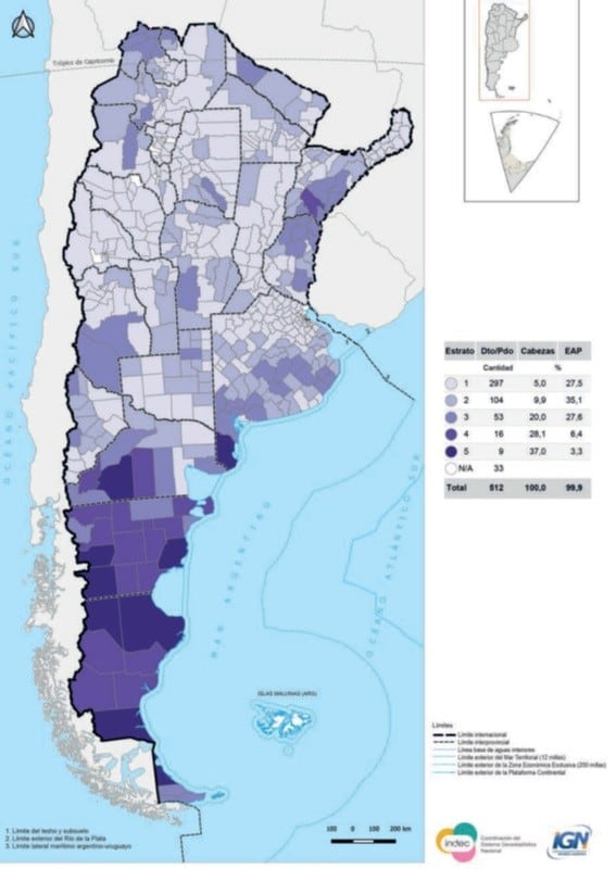 Producción ovinos censo 2018 - Fuente: INDEC