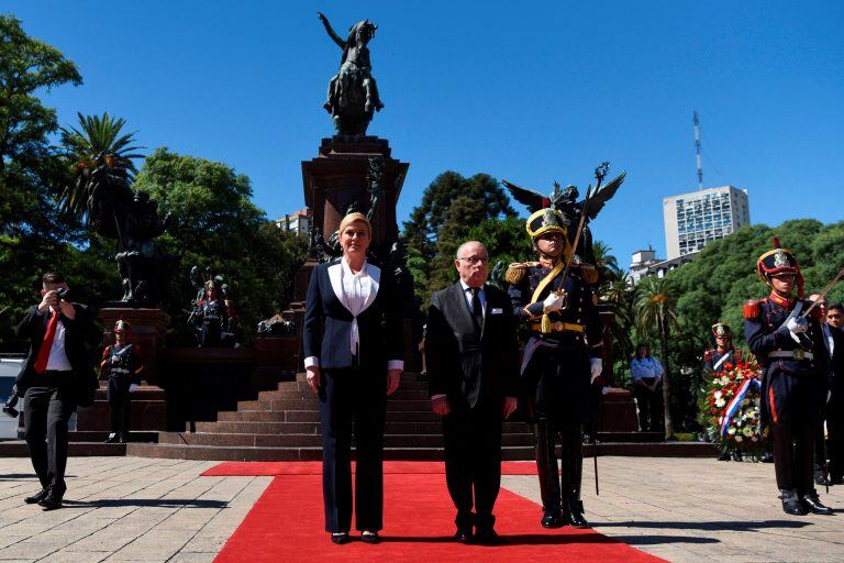 Mauricio Macri recibió a su par de Croacia en Casa de Gobierno. Foto: AFP.