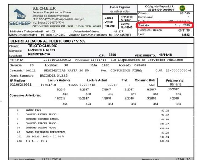 Las facturas del período 5,6,7, y 8 se cobrarán en 12 cuotas a partir de septiembre.