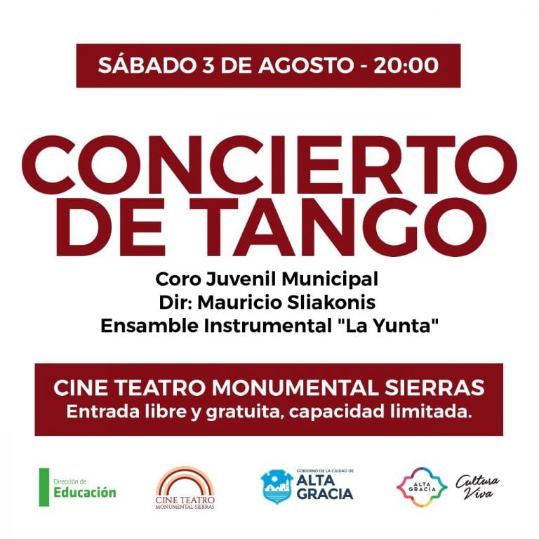 Concierto Homenaje al Tango, Alta Gracia.