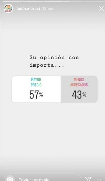 Las imágenes pertenecen a las historias de Instagram de una casa de comidas sanjuanina.