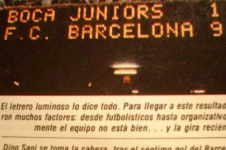 El día que Barcelona goleó 9-1 a Boca en el Camp Nou. (Revista El Gráfico)