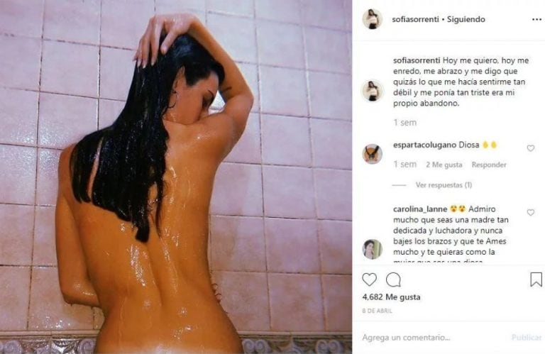 Sofía Sorrenti y el posteo con un "palito" para su ex Rodrigo (Foto: Instagram)