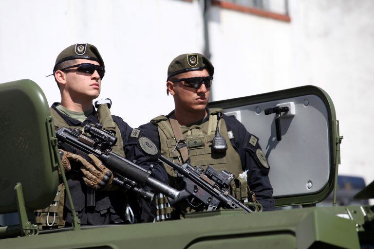 La presentación del Cuerpo de Policía Montada de la Policía Federal (dpa).