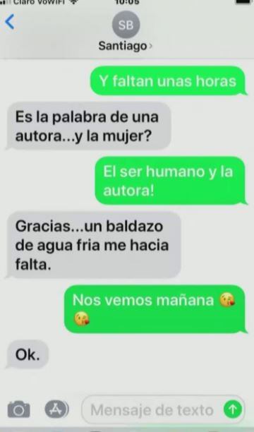 Las capturas de los chats entre Santiago Bal y su nueva novia.