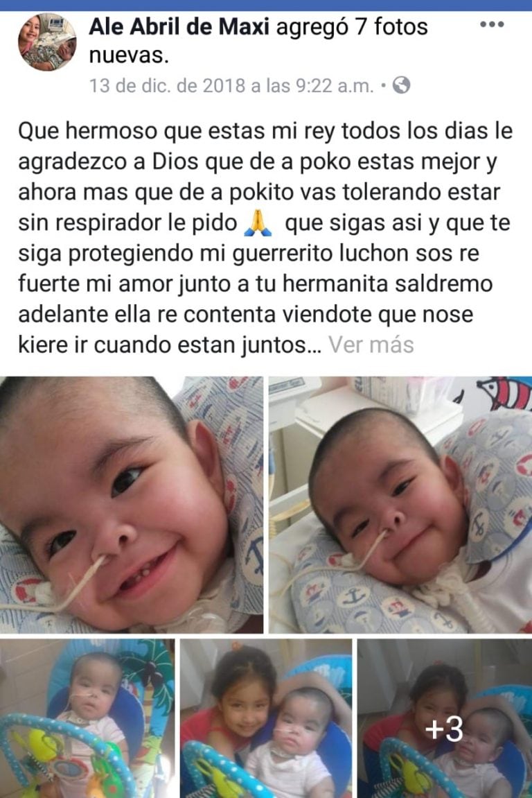 Cuenta de Facebook de la mamá de Máximo