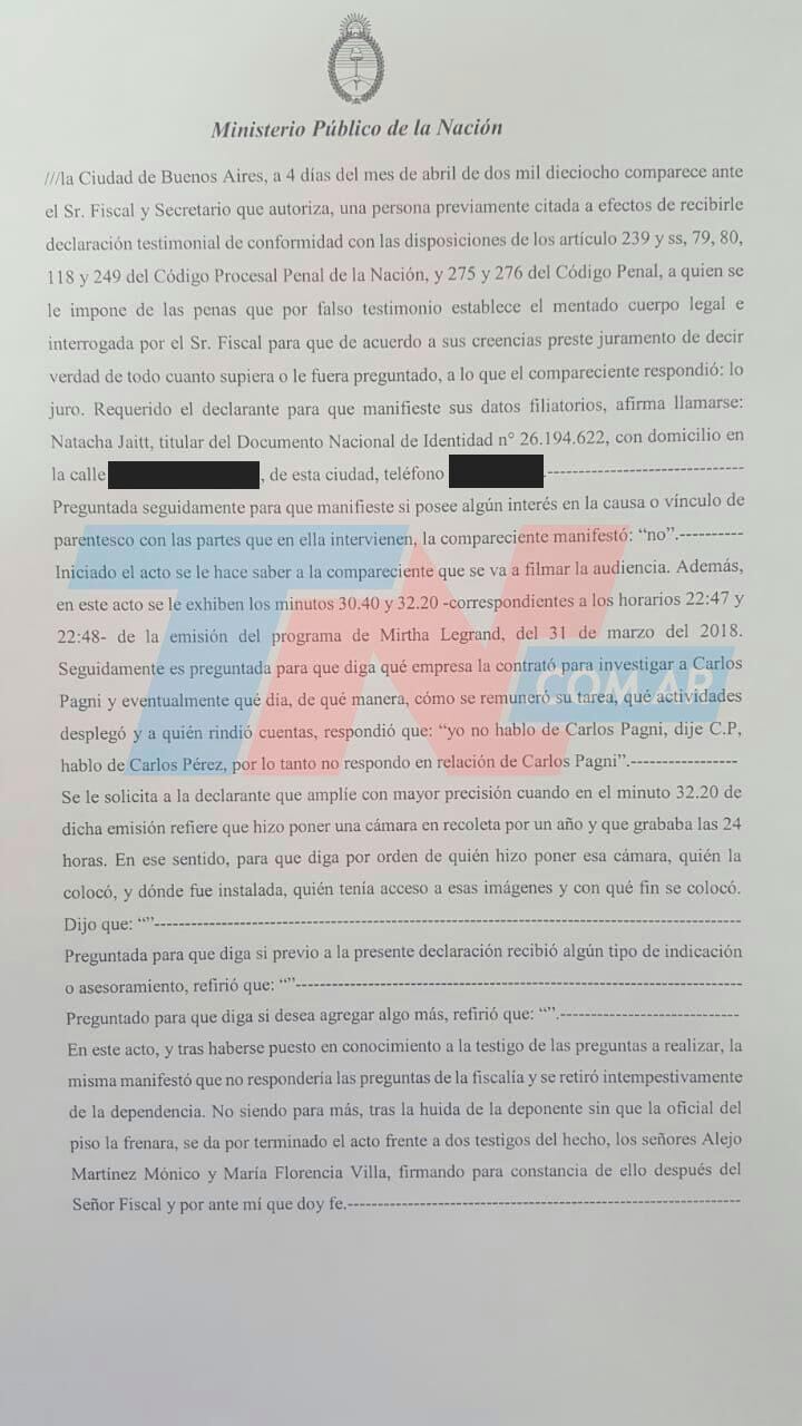 Declaracion de Natacha Jaitt