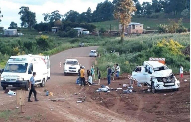 Lugar del accidente en el que falleció Stella Maris Leverberg, sobre la Ruta Nacional 14. (Noticias)