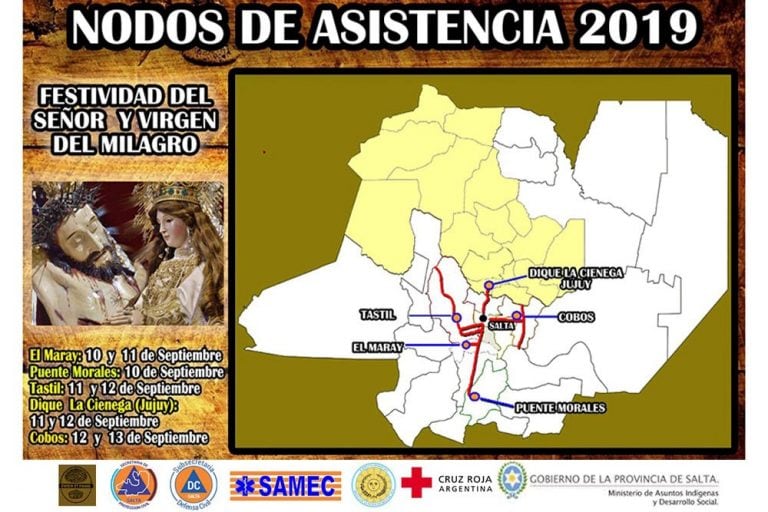 Mapa nodos sanitarios de atención a peregrinos (Web)