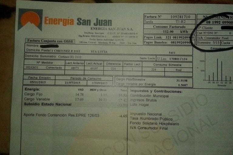 Los incrementos en la boleta de la luz superaron el 1.000%.