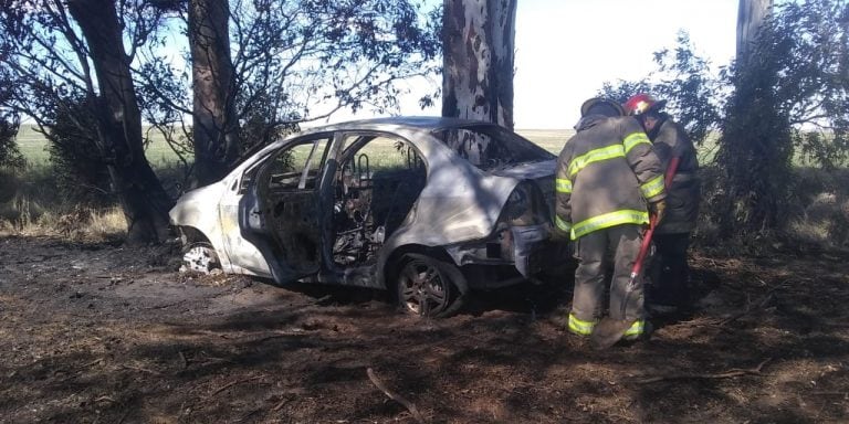 Choque e incendio en Ruta 249