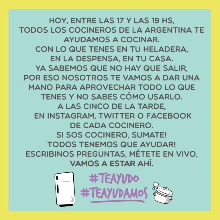 La iniciativa de los cocineros para ayudar a los usuarios a cocinar con lo que tienen a mano.