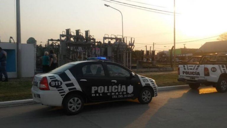 La estación transformadora de SECHEEP en Coronel Du Graty, donde se produjo el accidente fatal. (Foto: Diario Norte)