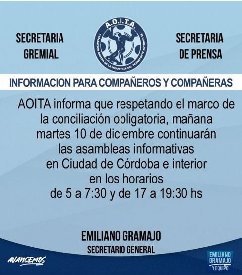 Se reciente el transporte a partir de las 17:00 horas.