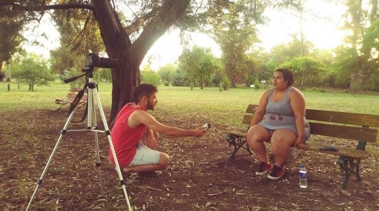 Un momento del rodaje en La Gloria, provincia de La Pampa (Facebook)