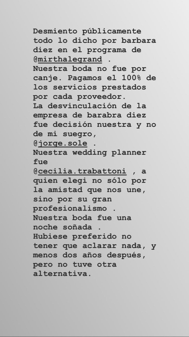 El descargo de la rosarina fue difundido a través de Instagram. (@antonelaroccuzzo)