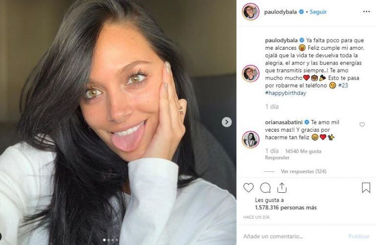 El romántico mensaje que recibió Oriana Sabatini por su cumpleaños