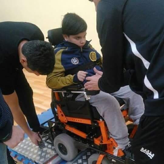 Bruno en sus comienzo en el Powerchair Football.