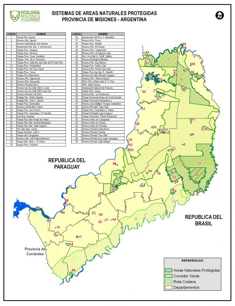 Misiones cuenta con 80 unidades de conservación y alrededor de un millón de hectáreas bajo algún tipo de categoría de manejo o de protección de sus bosques.