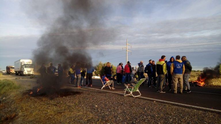 Corte de ruta en Trelew. Fotos El Chubut