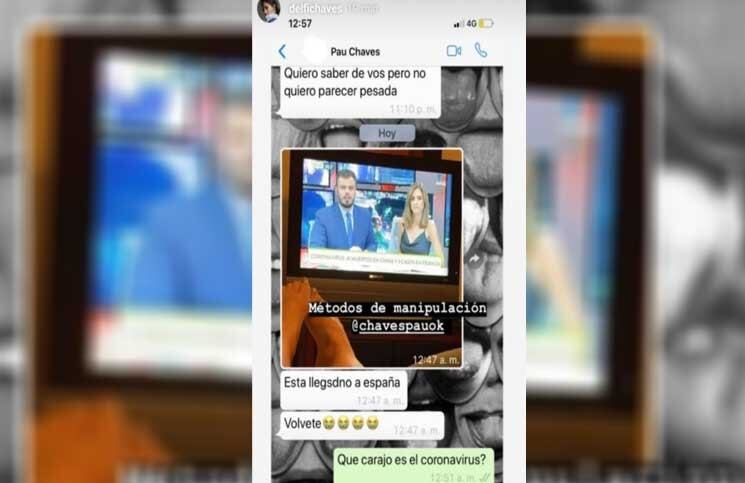 Delfi Chaves mostró la preocupación de su hermana por la llegada del coronavirus a Europa (Foto: Instagram/ @delfichaves)