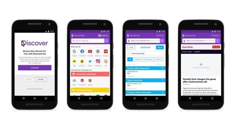 Discover permite navegar en Internet desde dispositivos móviles con un ancho de banda bajo y sin consumir datos de telefonía prepaga.