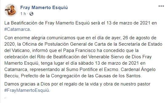 Captura de Facebook.