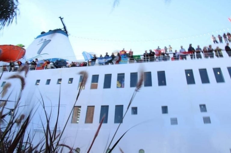 "Logos Hope", la biblioteca flotante más grande del mundo llegó a Rosario. (Enapro)