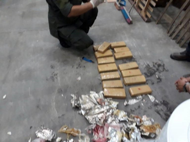 Gendarmería interceptó la marihuana proveniente de Formosa y que venía a Córdoba oculta en un termotanque. (Gendarmería Nacional)