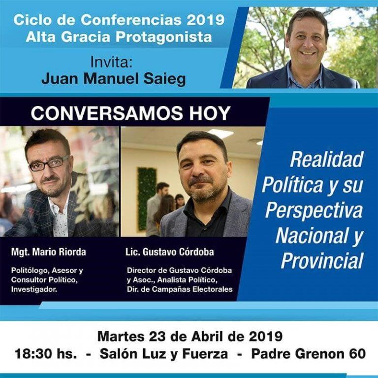 Ciclo de Conferencias 2019: Alta Gracia Protagonista