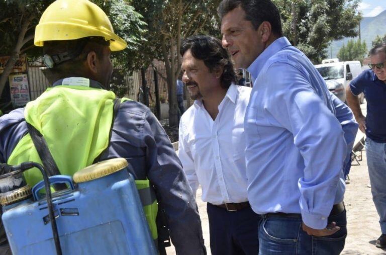 Sergio Massa y Gustavo Sáenz este martes en Salta.