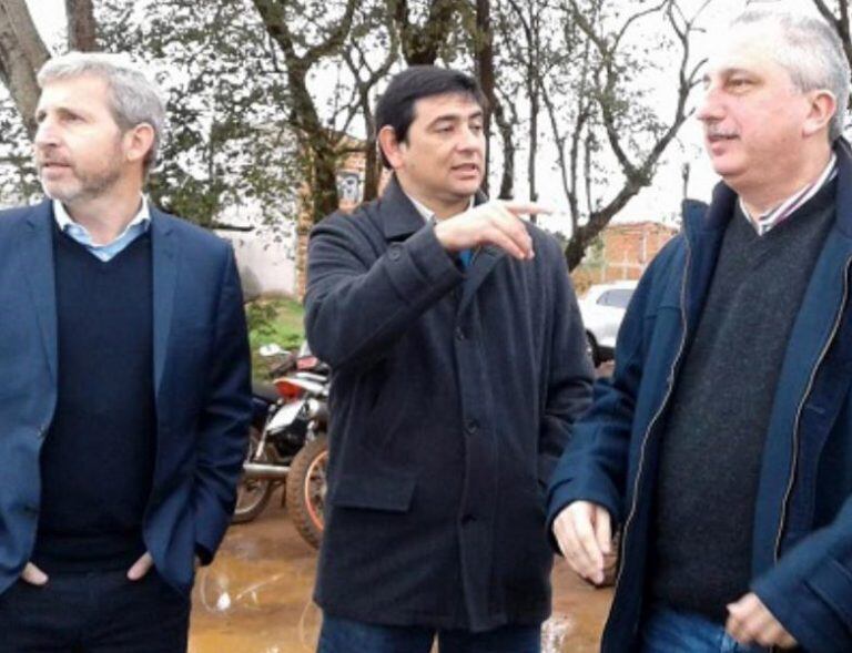 Rogelio Frigerio recorrió las obras del arroyo La Chancha en Posadas. (Foto: El Territorio)