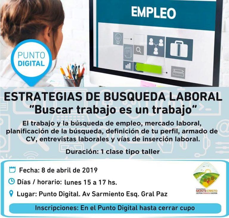 Cursos gratuitos en el Punto Digital Monte Cristo