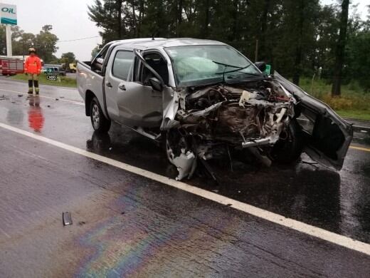 La Hilux que fue protagonista del accidente.