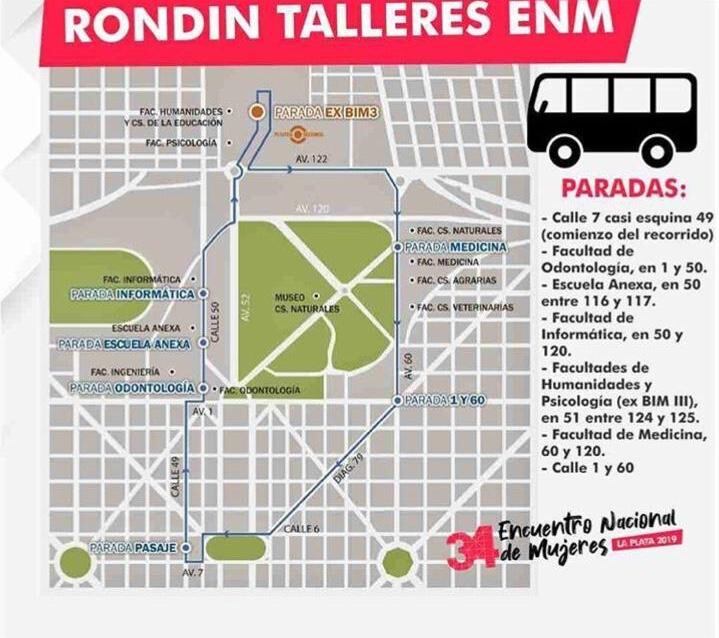 Recorrido de los transportes para llegar a los talleres ENM (web).