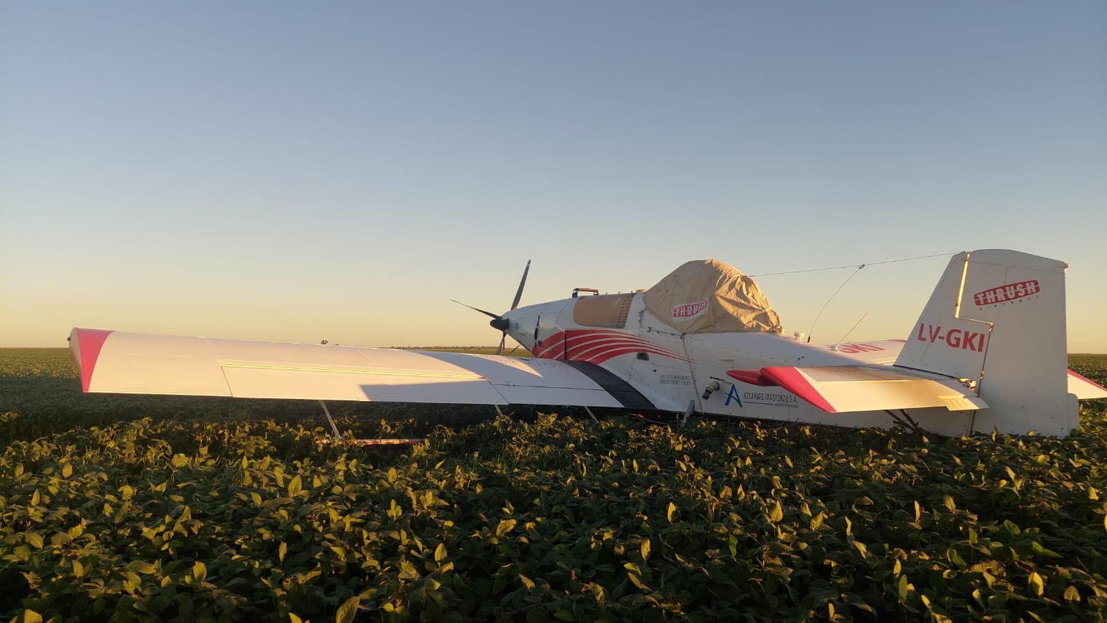 La avioneta que tuvo que aterrizar de emergencia en Córdoba.