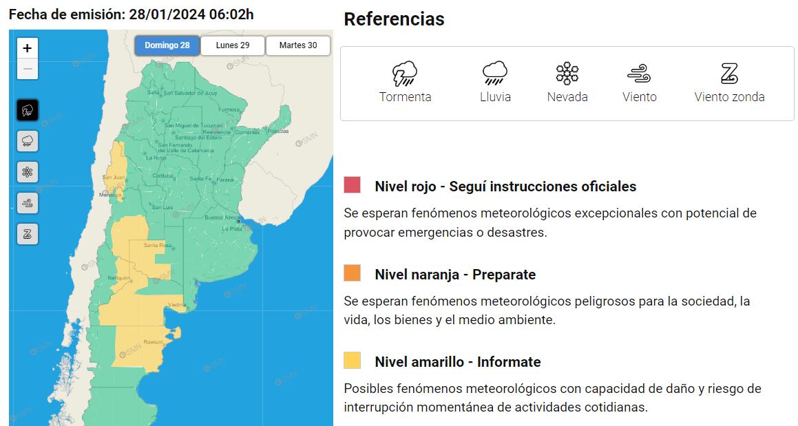 Alerta por tormentas - Foto SMN