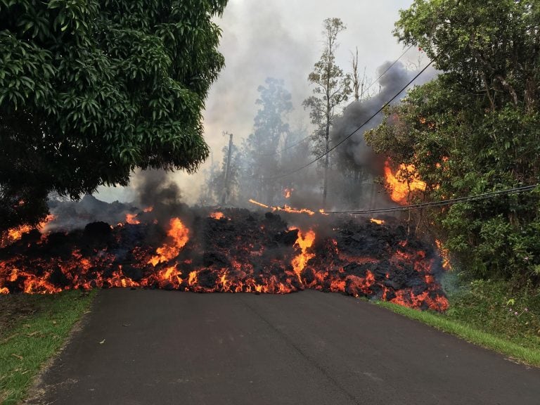 El volcán Kilauea en erupción.