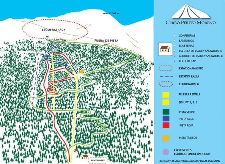 Pistas y sitios importantes del complejo (Foto: Nevasport).