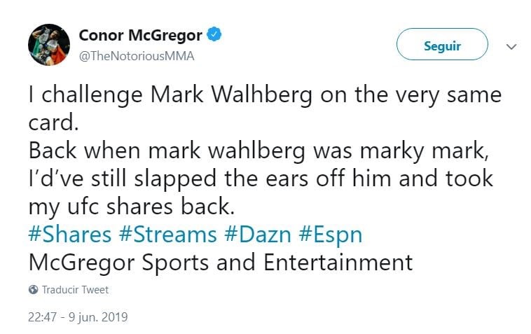 Tom Cruise no respondió el desafío de Justin Bieber y Conor McGregor retó al actor Mark Wahlberg (Twitter)