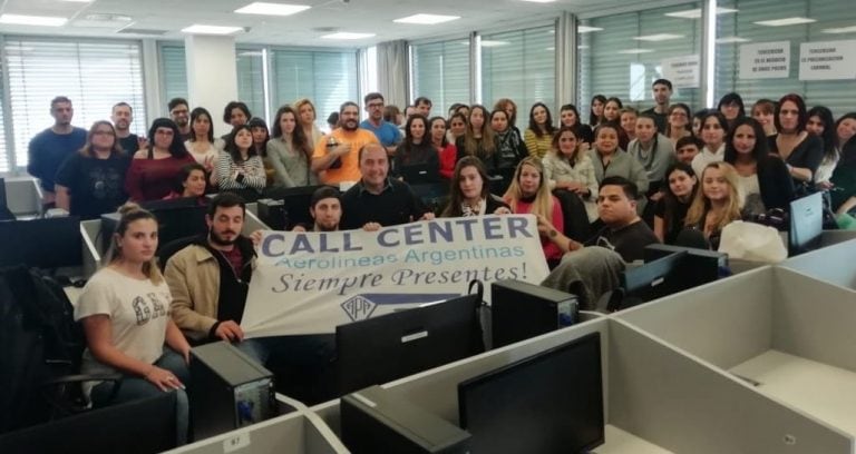 Un paro en el call center de Aerolíneas Argentinas ya afectó a más de 70 mil clientes (Foto: aerogremial.com)