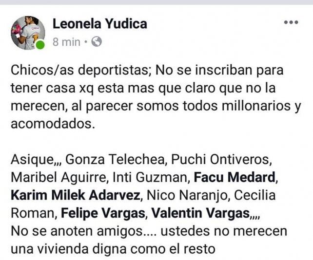 El descargo de Yúdica.