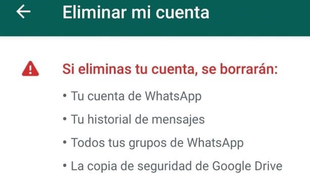 Como eliminar la cuenta de WhatsApp.