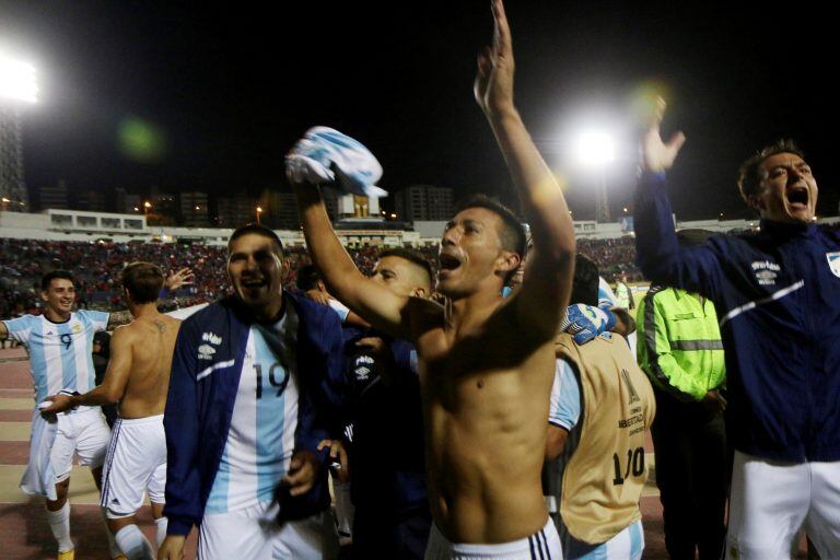 07/02/2017 Los jugadores del Atlético Atlético Tucumán celebro su victoria ante Nacional de Ecuador.