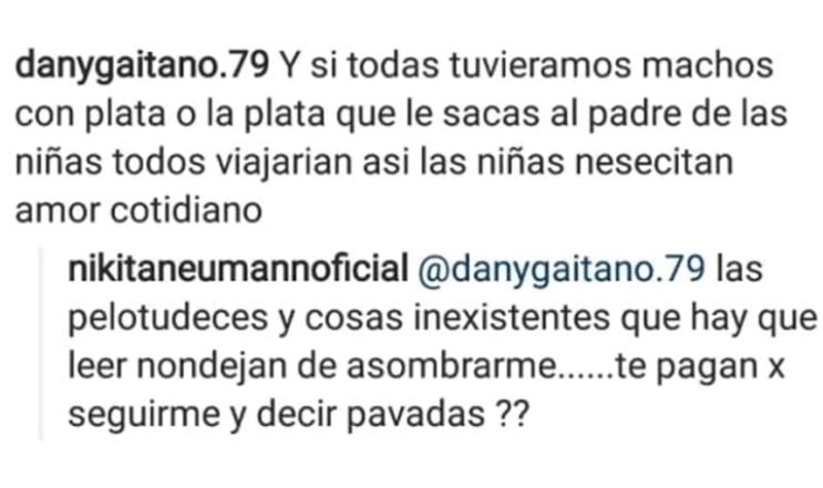 El cruce de Nicole Neumann con una seguidora de Instagram.