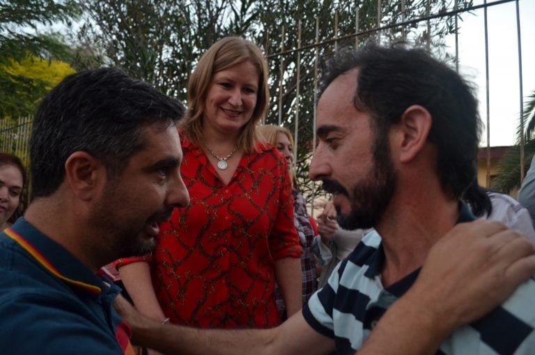 Junto al concejal de Alta Gracia, Leandro Morer, Cuffa felicitó a Claudio Peña