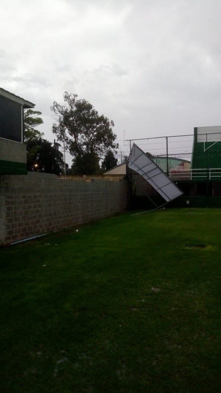 Así quedó el Tito Tomaghello tras el temporal.